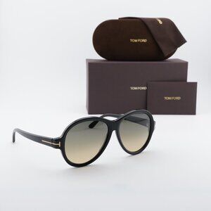 Tom Ford Camryn FT1033 01B Round Sunglasses - Black/Smoke